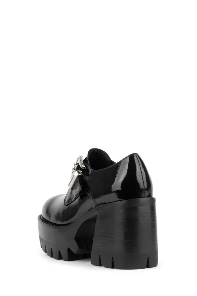 Women Boot Jeffrey Campbell FAIL Black Crinkle Patent