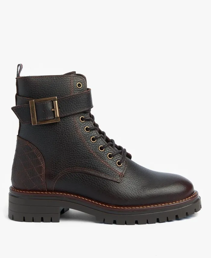 Women Boots Barbour Heidi Commando Boots Classic Brown