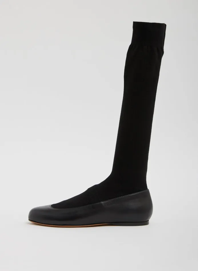 Women Boots Tibi Borg Sock Shoe 8211 Tall Black