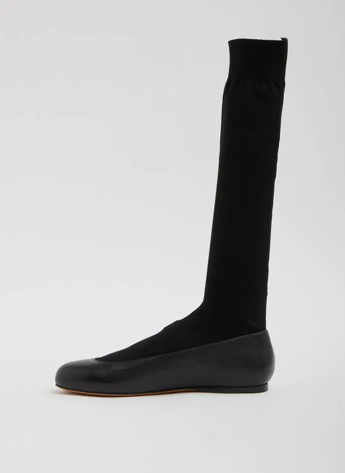 Women Boots Tibi Borg Sock Shoe 8211 Tall Black