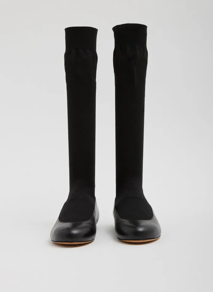 Women Boots Tibi Borg Sock Shoe 8211 Tall Black