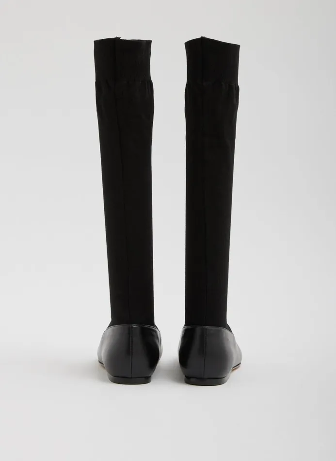 Women Boots Tibi Borg Sock Shoe 8211 Tall Black