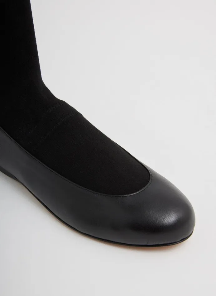 Women Boots Tibi Borg Sock Shoe 8211 Tall Black