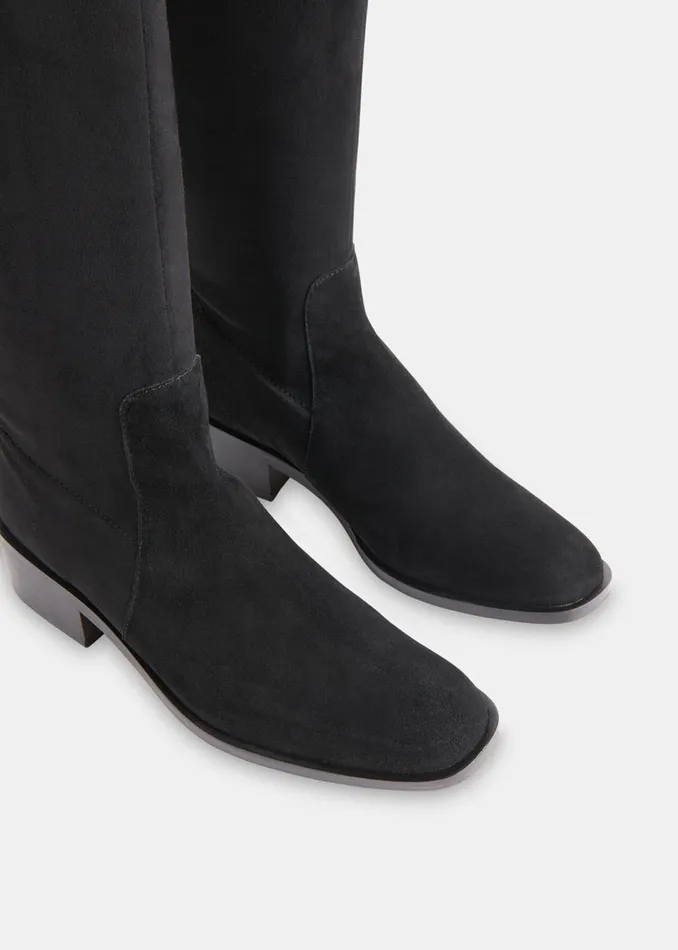 Women Boots Whistles Black Lisi Stretch Knee High Boot