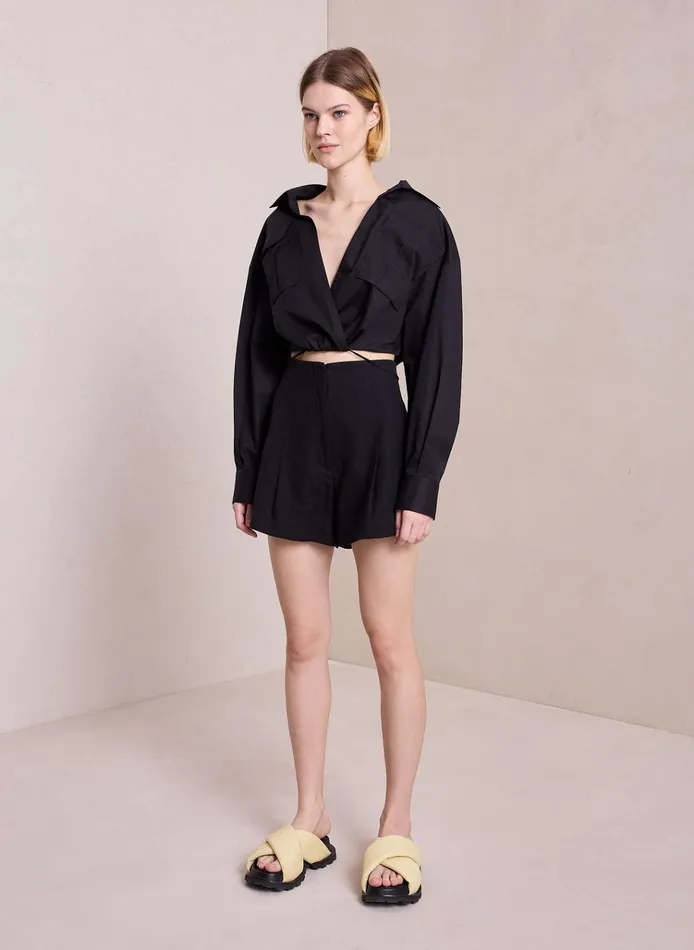 Women Bottoms ALC Bennett Linen Short Black