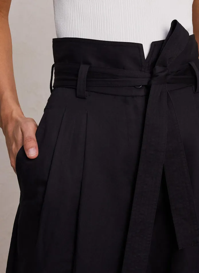 Women Bottoms ALC Emily Cotton Linen Pant Black