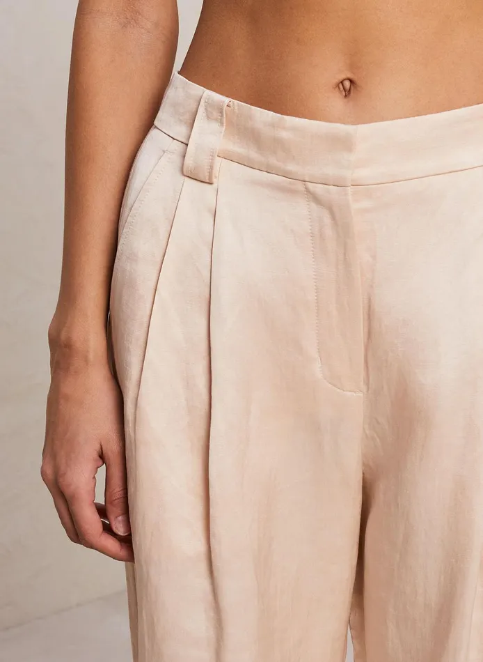 Women Bottoms ALC Mateo Linen Shine Pant Light Buff
