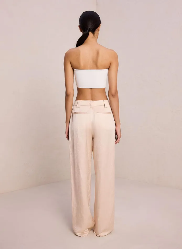 Women Bottoms ALC Mateo Linen Shine Pant Light Buff