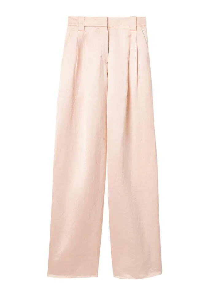 Women Bottoms ALC Mateo Linen Shine Pant Light Buff