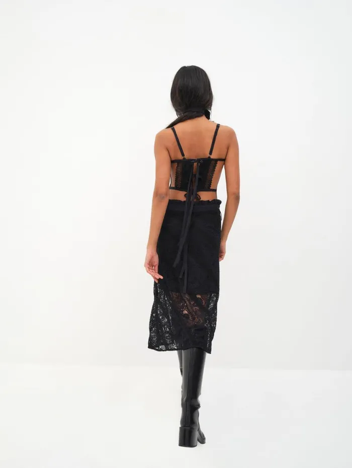 Women Bottoms For Love and Lemons Danielle Midi Skirt Black Women Bottoms For Love and Lemons Danielle Midi Skirt Black