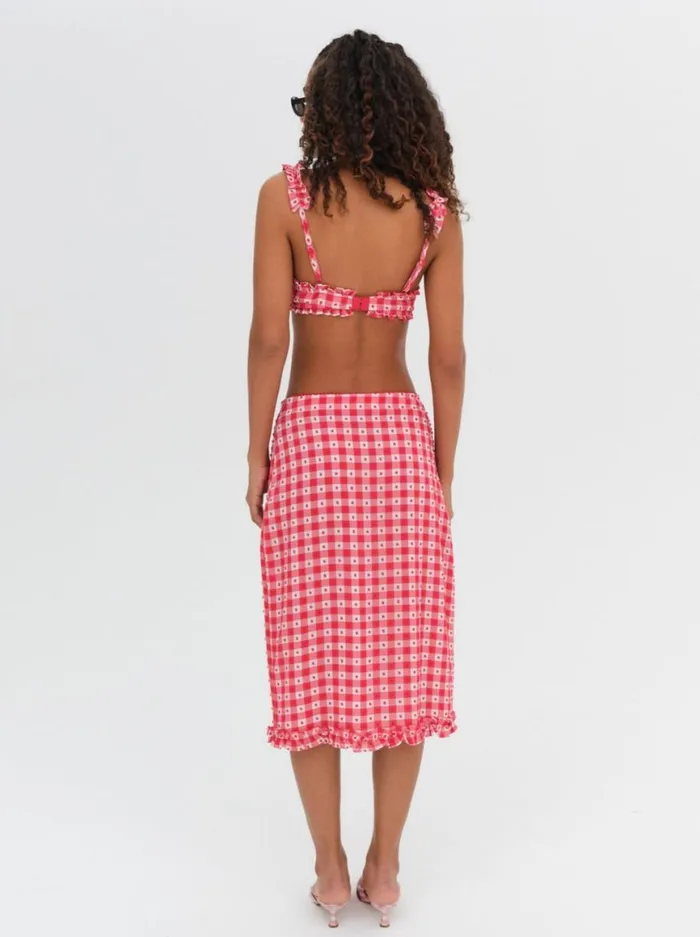 Women Bottoms For Love and Lemons Margot Midi Skirt Red Women Bottoms For Love and Lemons Margot Midi Skirt Red