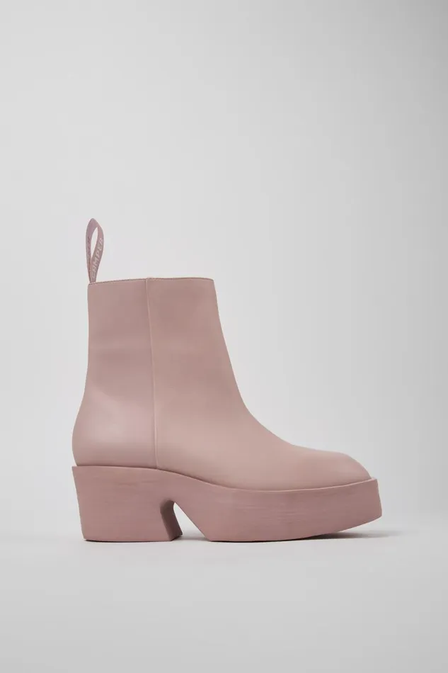 Women Camper Ankle Boots Billie Pink Leather Boots Women Camper Ankle Boots Billie Pink Leather Boots