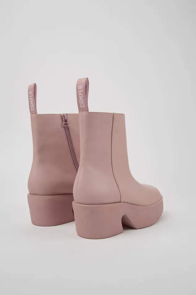 Women Camper Ankle Boots Billie Pink Leather Boots Women Camper Ankle Boots Billie Pink Leather Boots