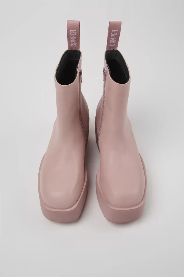 Women Camper Ankle Boots Billie Pink Leather Boots Women Camper Ankle Boots Billie Pink Leather Boots