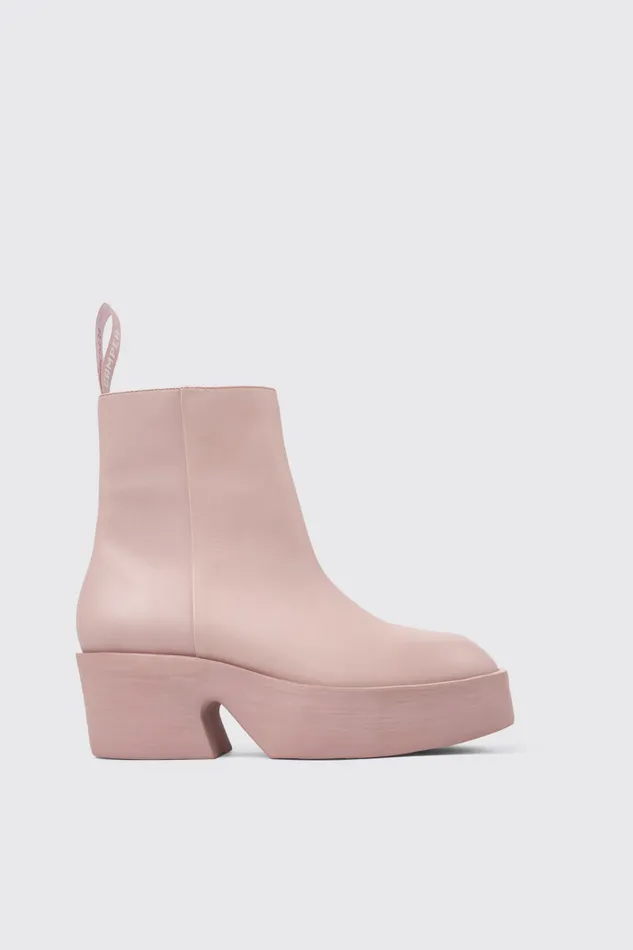 Women Camper Ankle Boots Billie Pink Leather Boots Women Camper Ankle Boots Billie Pink Leather Boots