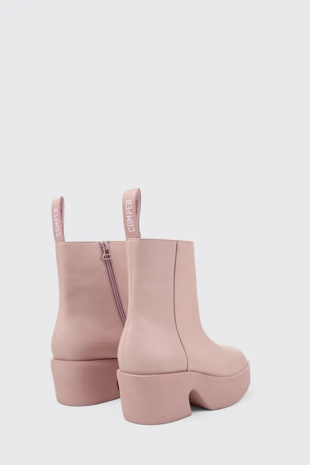 Women Camper Ankle Boots Billie Pink Leather Boots Women Camper Ankle Boots Billie Pink Leather Boots