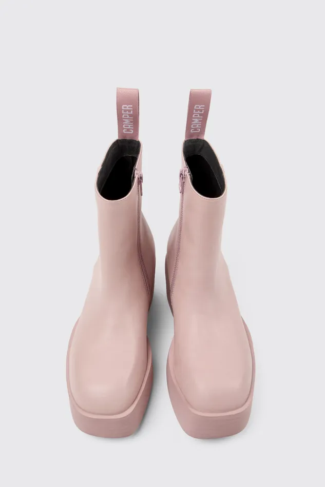 Women Camper Ankle Boots Billie Pink Leather Boots Women Camper Ankle Boots Billie Pink Leather Boots