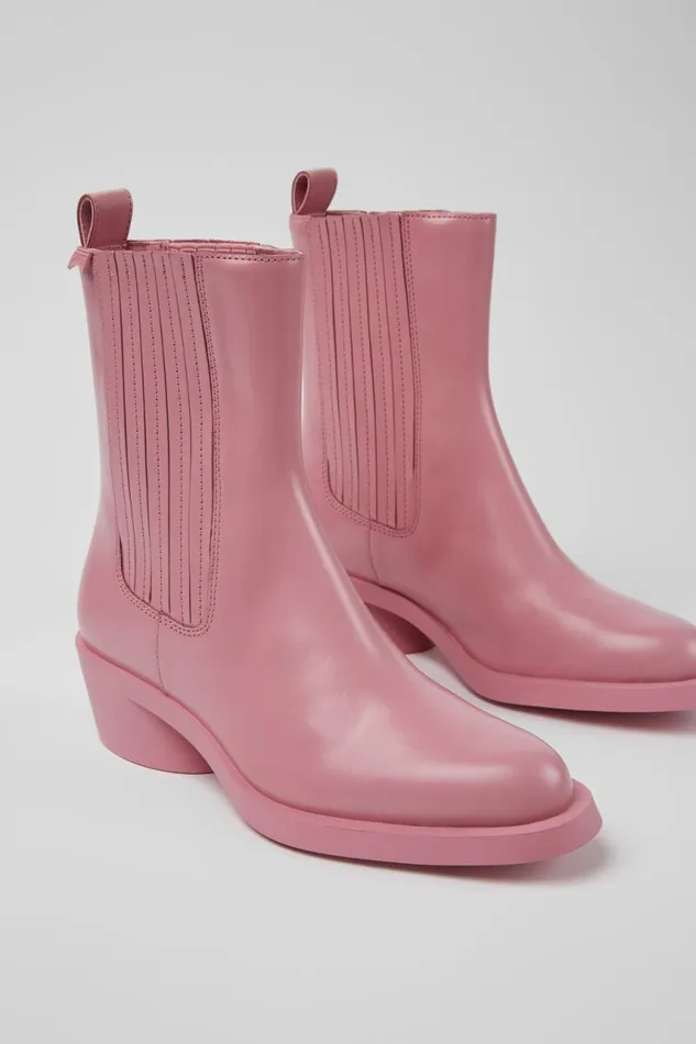 Women Camper Ankle Boots Bonnie Pink Leather Boots