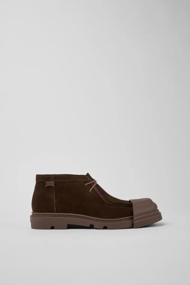 Women Camper Ankle Boots Junction Brown Nubuck Shoes Women Camper Ankle Boots Junction Brown Nubuck Shoes