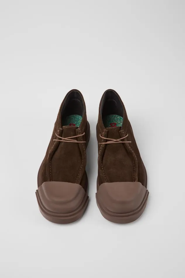 Women Camper Ankle Boots Junction Brown Nubuck Shoes Women Camper Ankle Boots Junction Brown Nubuck Shoes