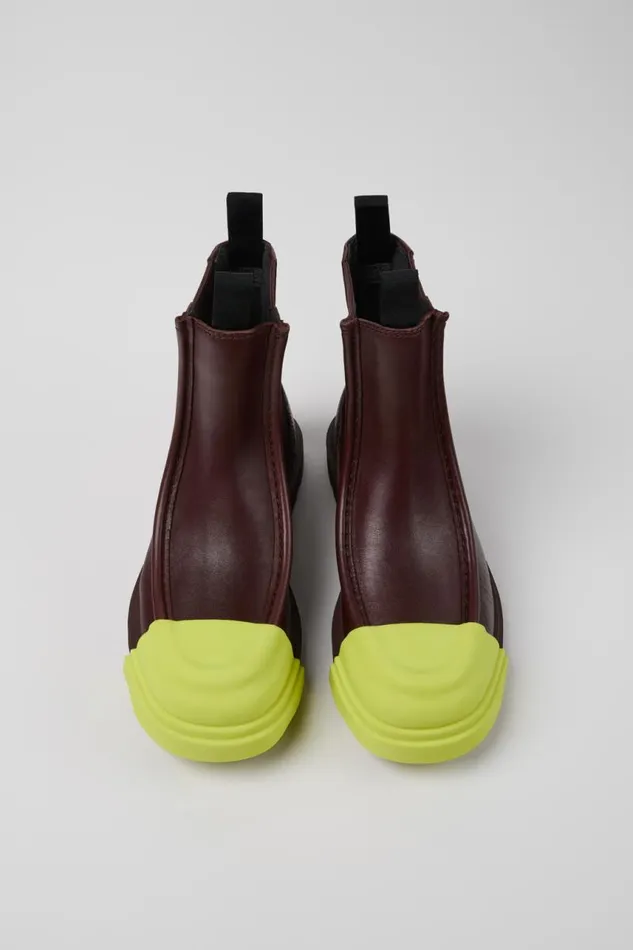 Women Camper Ankle Boots Junction Burgundy Leather Chelsea Boots Women Camper Ankle Boots Junction Burgundy Leather Chelsea Boots