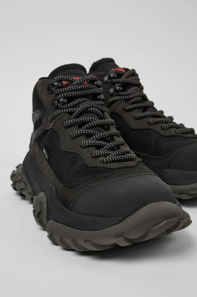 Women Camper Ankle Boots Karst Trek GORETEX Black And Gray Ankle Boots