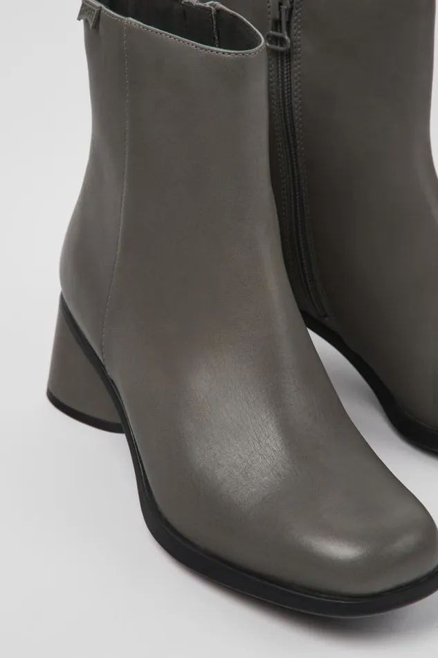 Women Camper Ankle Boots Kiara Gray Leather And Recycled PET Boots