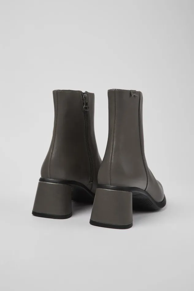 Women Camper Ankle Boots Kiara Gray Leather And Recycled PET Boots Women Camper Ankle Boots Kiara Gray Leather And Recycled PET Boots