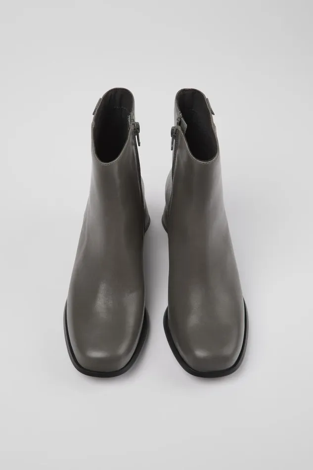 Women Camper Ankle Boots Kiara Gray Leather And Recycled PET Boots Women Camper Ankle Boots Kiara Gray Leather And Recycled PET Boots