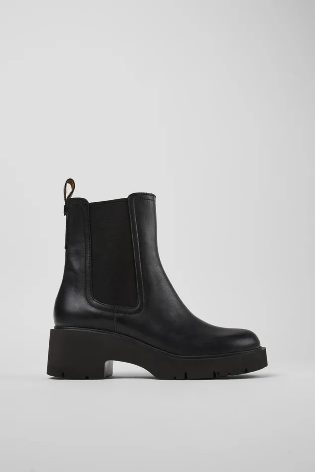 Women Camper Ankle Boots Milah Black Leather Ankle Boots