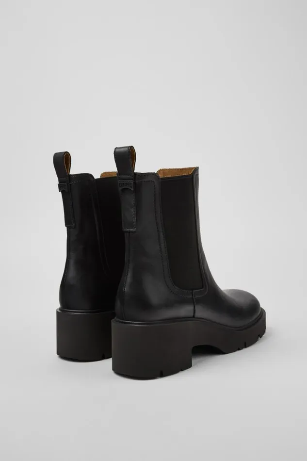 Women Camper Ankle Boots Milah Black Leather Ankle Boots