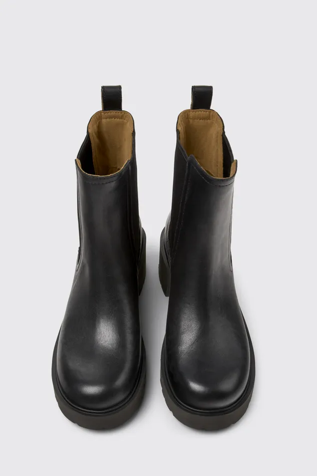 Women Camper Ankle Boots Milah Black Leather Ankle Boots
