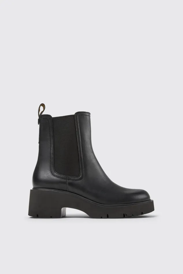 Women Camper Ankle Boots Milah Black Leather Ankle Boots
