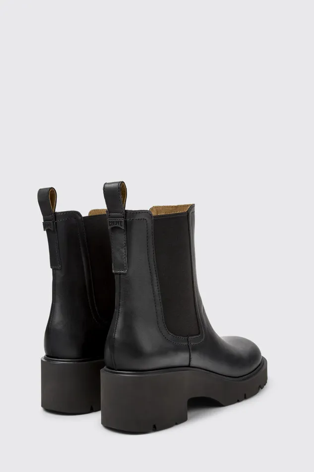 Women Camper Ankle Boots Milah Black Leather Ankle Boots