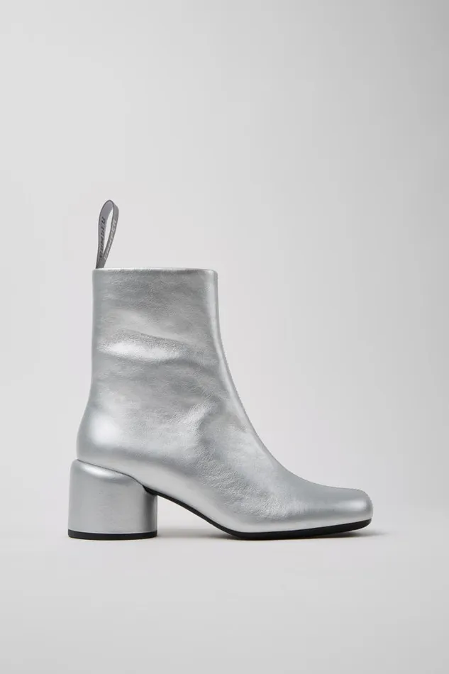 Women Camper Ankle Boots Niki Silver Leather Ankle Boots Women Camper Ankle Boots Niki Silver Leather Ankle Boots