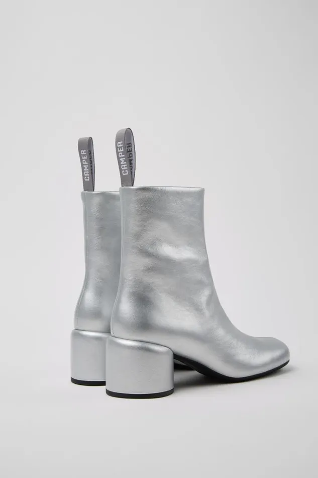 Women Camper Ankle Boots Niki Silver Leather Ankle Boots Women Camper Ankle Boots Niki Silver Leather Ankle Boots