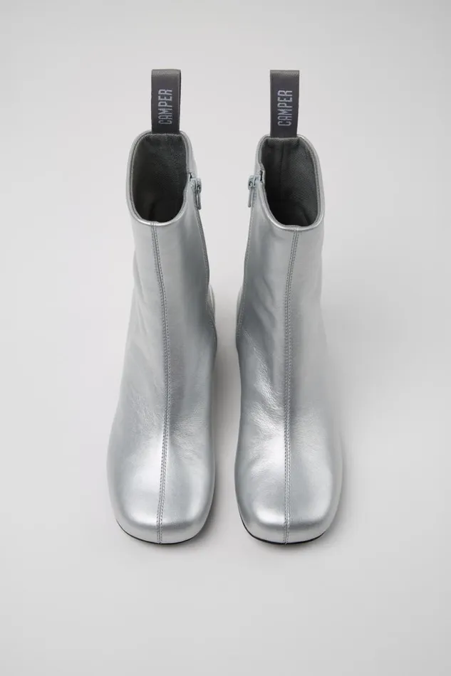 Women Camper Ankle Boots Niki Silver Leather Ankle Boots Women Camper Ankle Boots Niki Silver Leather Ankle Boots