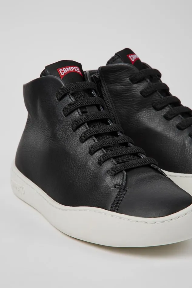 Women Camper Ankle Boots Peu Touring Black Leather Sneakers