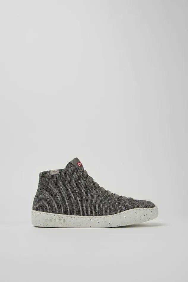 Women Camper Ankle Boots Peu Touring Gray And Black Recycled Wool Sneakers Women Camper Ankle Boots Peu Touring Gray And Black Recycled Wool Sneakers