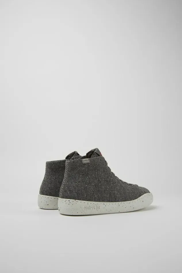 Women Camper Ankle Boots Peu Touring Gray And Black Recycled Wool Sneakers Women Camper Ankle Boots Peu Touring Gray And Black Recycled Wool Sneakers