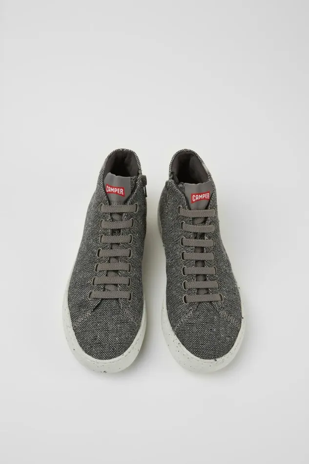 Women Camper Ankle Boots Peu Touring Gray And Black Recycled Wool Sneakers Women Camper Ankle Boots Peu Touring Gray And Black Recycled Wool Sneakers