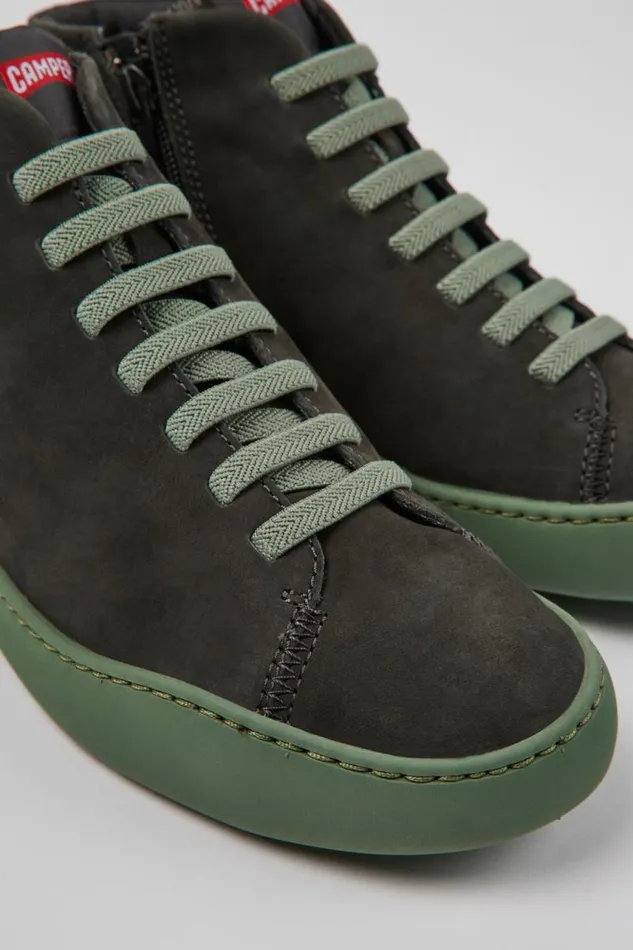 Women Camper Ankle Boots Peu Touring Gray Nubuck Sneakers