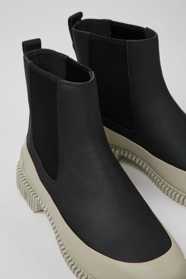 Women Camper Ankle Boots Pix Black Leather Chelsea Boots