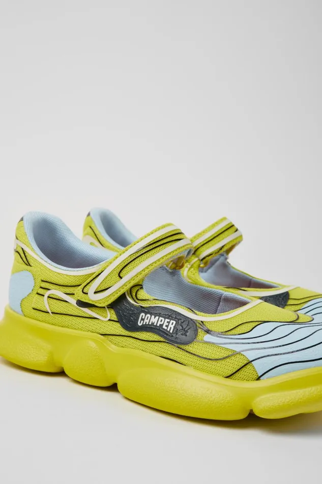 Women Camper Ballerinas Karst Multicolored Textile Mary Jane