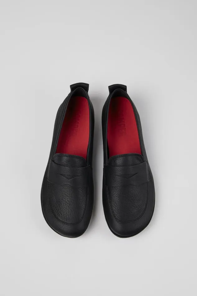 Women Camper Ballerinas Right Black Leather Loafer Women Camper Ballerinas Right Black Leather Loafer