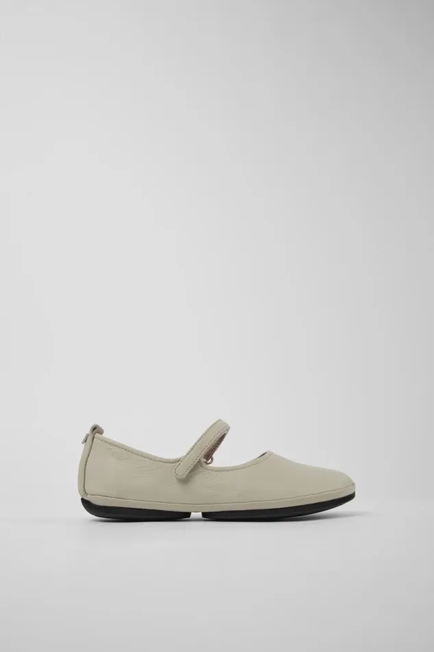 Women Camper Ballerinas Right Gray Leather Mary Jane