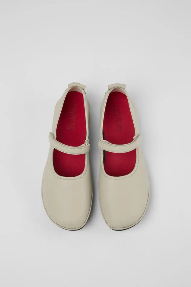 Women Camper Ballerinas Right Gray Leather Mary Jane