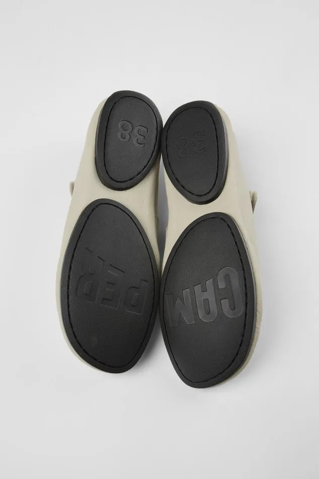 Women Camper Ballerinas Right Gray Leather Mary Jane