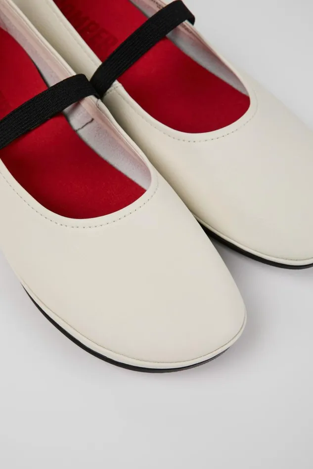 Women Camper Ballerinas Right White Leather Mary Jane