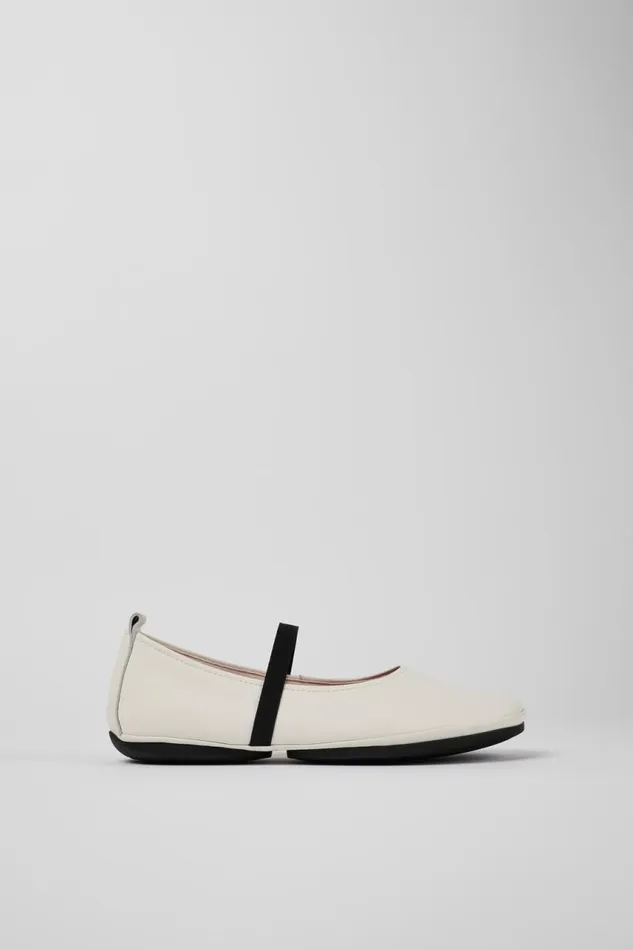 Women Camper Ballerinas Right White Leather Mary Jane Women Camper Ballerinas Right White Leather Mary Jane